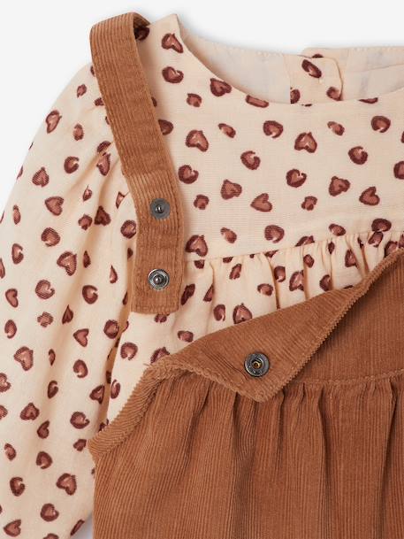 Ensemble blouse et salopette velours bébé fille bleu céleste+noisette 13 - vertbaudet enfant 