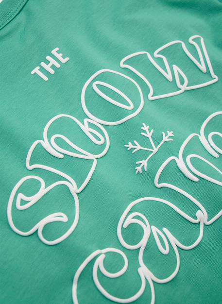 T-shirt fille en maille imprimé flocon de neige Vert 4 - vertbaudet enfant 