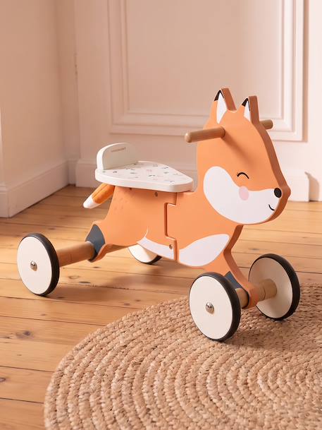 Porteur renard en bois FSC® orange 2 - vertbaudet enfant 
