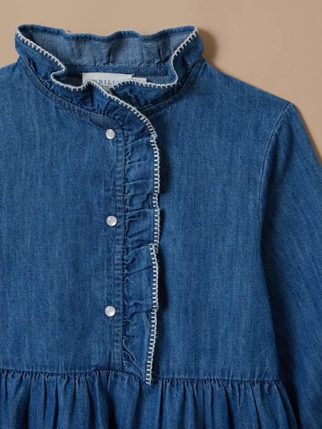 Robe en denim fille Denim bleu 2 - vertbaudet enfant 