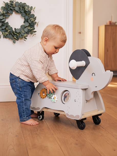Porteur éléphant  TANZANIE en bois FSC® gris 1 - vertbaudet enfant 