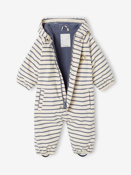 Combinaison à capuche anti-pluie bébé doublée maille polaire bleu nuit+sable+vert sauge 11 - vertbaudet enfant 