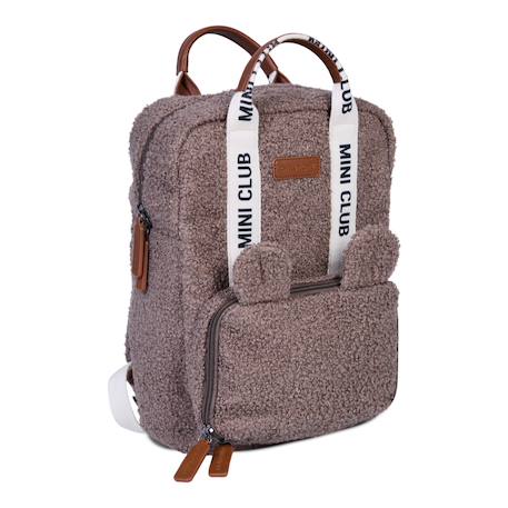 Sac à dos enfant mini club signature Blanc cassé+Marron doux 10 - vertbaudet enfant 