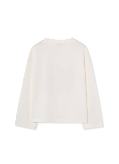 T-shirt fille en maille imprimé ski Blanc 2 - vertbaudet enfant 