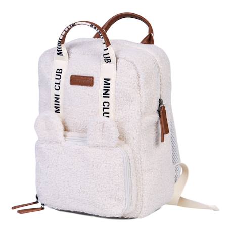 Sac à dos enfant mini club signature Blanc cassé+Marron doux 2 - vertbaudet enfant 