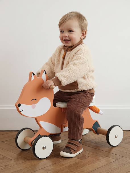 Porteur renard en bois FSC® orange 1 - vertbaudet enfant 