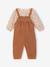 Ensemble blouse et salopette velours bébé fille bleu céleste+noisette 9 - vertbaudet enfant 