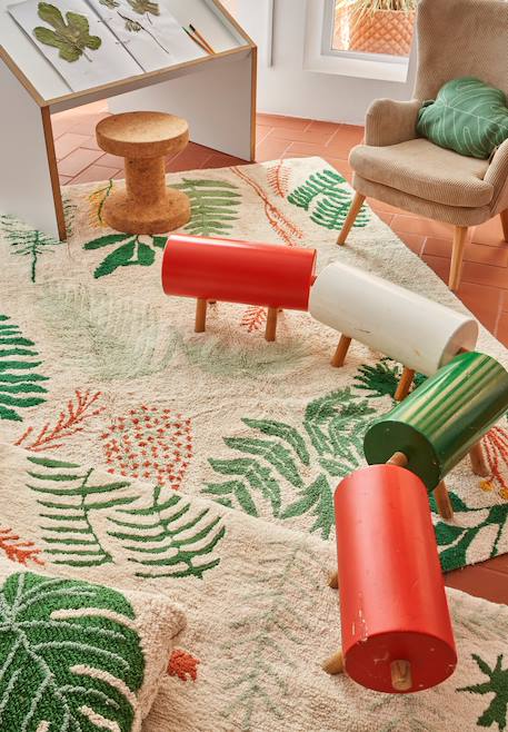 Tapis enfant lavable en coton botanic plants Bleu sauge, bleu vintage+Naturel, vert, moutarde, terracotta+Olive, rose, châtaigne, doré, naturel 13 - vertbaudet enfant 
