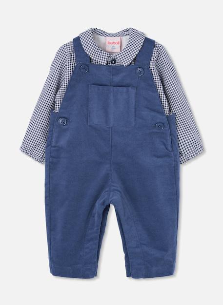Ensemble bébé garçon salopette et chemise vichy Bleu 1 - vertbaudet enfant 