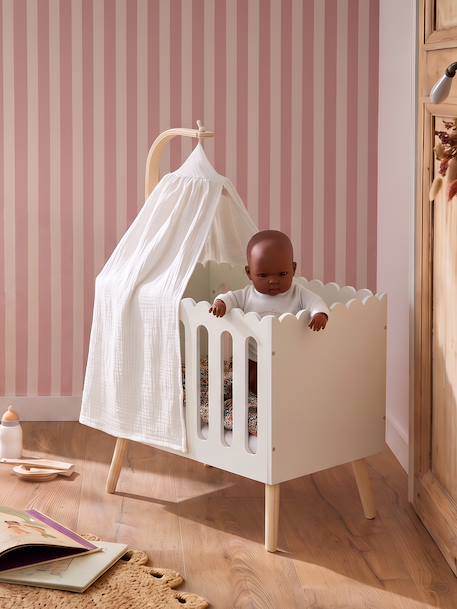 Lit poupon feston en bois FSC® blanc 4 - vertbaudet enfant 