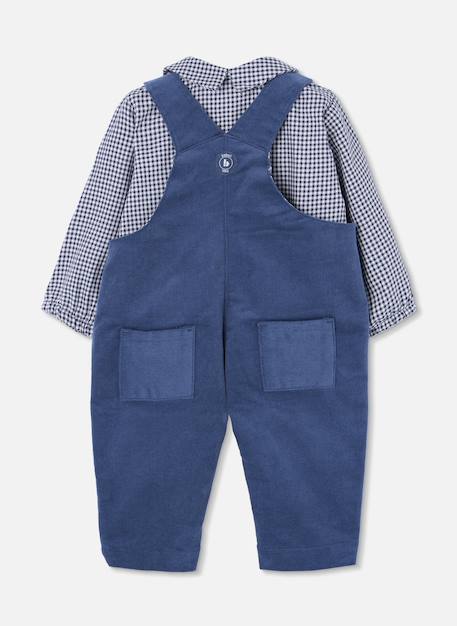 Ensemble bébé garçon salopette et chemise vichy Bleu 2 - vertbaudet enfant 