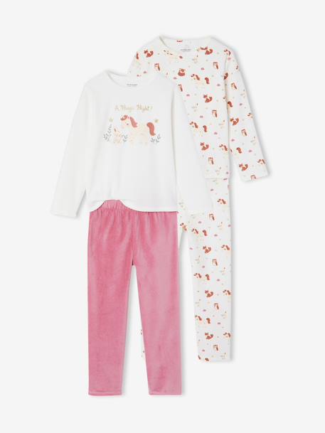 Lot de 2 pyjamas fille écru 1 - vertbaudet enfant 