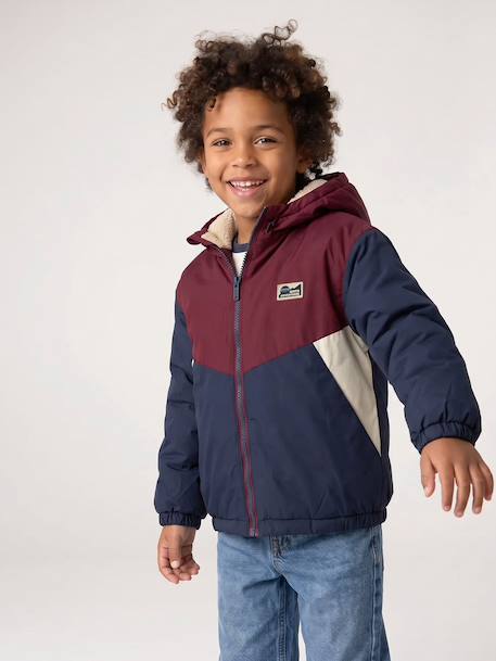 Blouson à capuche garçon bordeaux 2 - vertbaudet enfant 