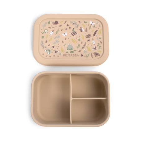 Boîte à lunch en silicone Beige+Rose 2 - vertbaudet enfant 