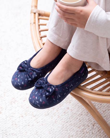 Chaussons ballerines microvelours semelle ergonomique mousse à mémoire forme Blush+Marine+Noir 8 - vertbaudet enfant 