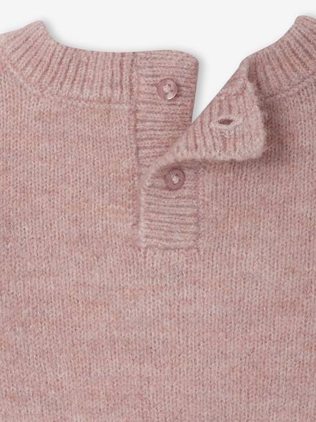 Pull jacquard bébé fille beige chiné+parme 12 - vertbaudet enfant 
