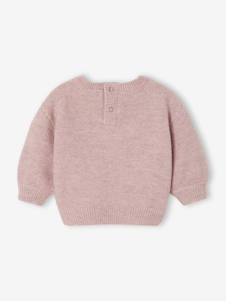 Pull jacquard bébé fille beige chiné+parme 10 - vertbaudet enfant 