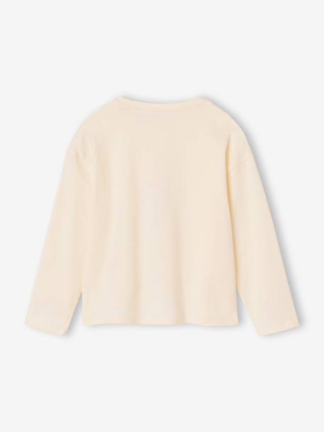 T-shirt manches longues enfant fille écru 2 - vertbaudet enfant 