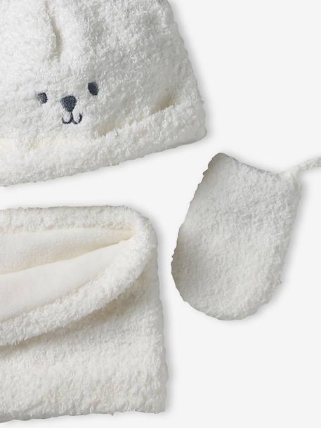 Ensemble bébé bonnet, snood et moufles écru 5 - vertbaudet enfant 