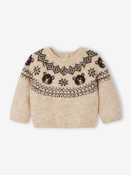 Pull bébé garçon tricot beige chiné 1 - vertbaudet enfant 