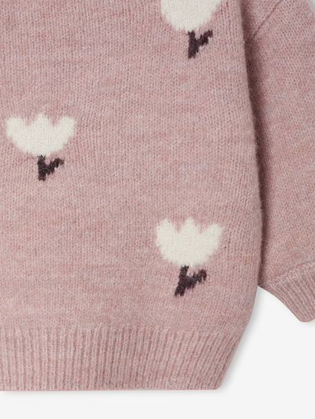 Pull jacquard bébé fille beige chiné+parme 11 - vertbaudet enfant 