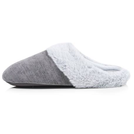 Chaussons mules sergé pailleté, semelle gomme ultra souple Gris foncé 4 - vertbaudet enfant 