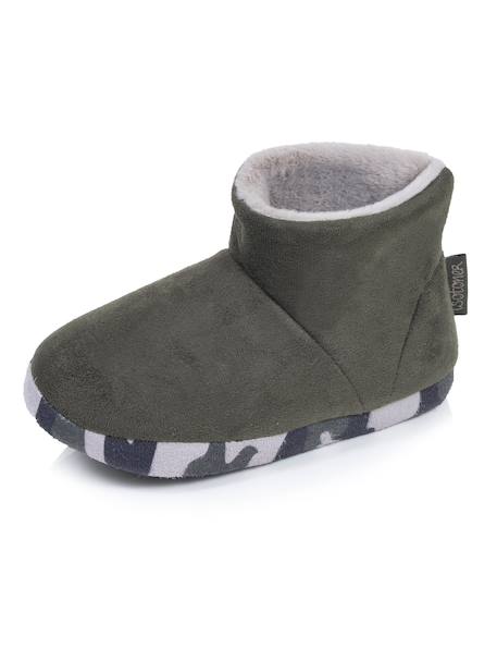 Chaussons bottillons suédine, semelle gomme antidérapante Kaki 6 - vertbaudet enfant 