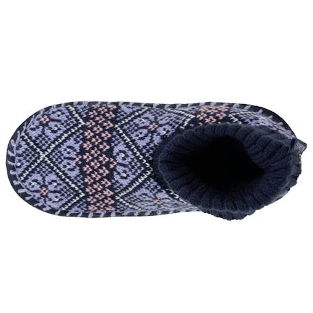 Chaussettes d'intérieur maille jacquard, picots antidérapants Jacquard marine 2 - vertbaudet enfant 