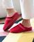 Chaussons mules microvelours mousse à mémoire forme talon 3,7 cm Noir+Rouge 8 - vertbaudet enfant 