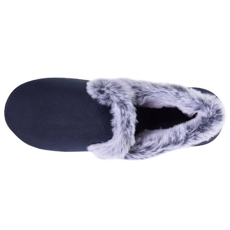 Chaussons charentaises détails fausse fourrure Marine+Tartan 2 - vertbaudet enfant 