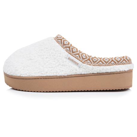 Chaussons mules suédine à semelle compensé de 3,5 cm, confort Camel+Ivoire 10 - vertbaudet enfant 