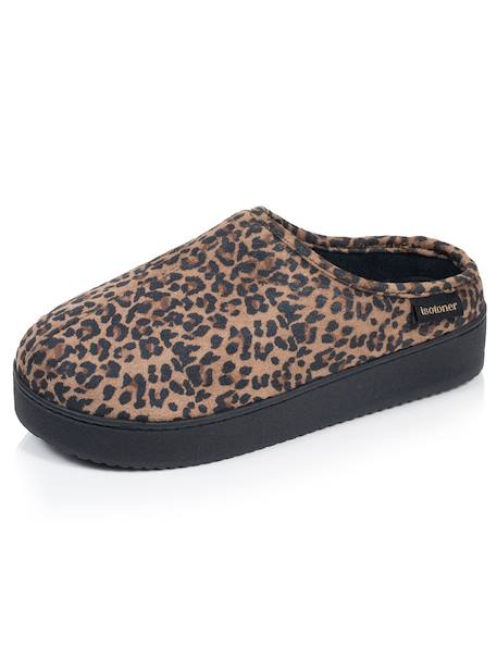 Chaussons mules suédine semelle plateforme Beige+Léopard camel+Taupe 12 - vertbaudet enfant 