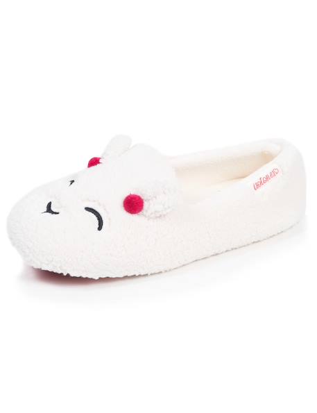Chaussons slippers sherpa, semelle gomme ultra souple Ivoire 6 - vertbaudet enfant 
