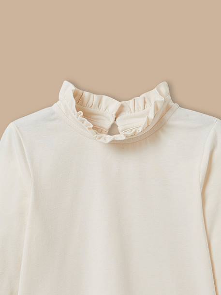 T-shirt en coton bio - collection junior Ecru 2 - vertbaudet enfant 