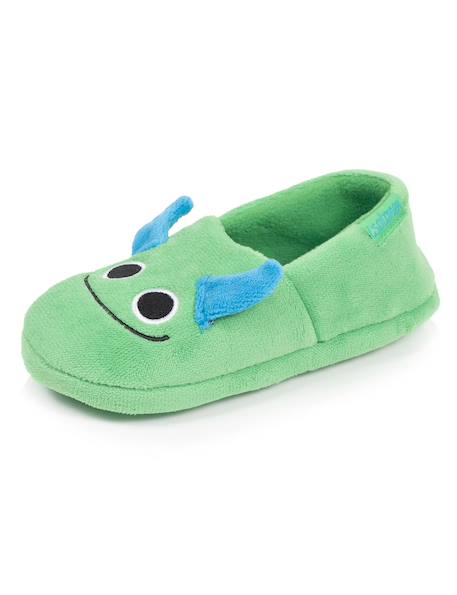 Chaussons mocassins micro,éponge, semelle gomme antidérapante Vert 6 - vertbaudet enfant 