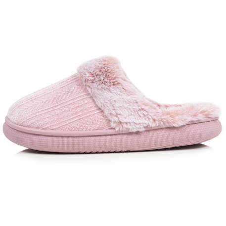 Chaussons mules microvelours semelle bloup extra confort Blush+Gris chiné+Léopard beige+Lilas 4 - vertbaudet enfant 
