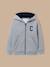 Sweat zippé à capuche garçon Gris chine+Marine 1 - vertbaudet enfant 
