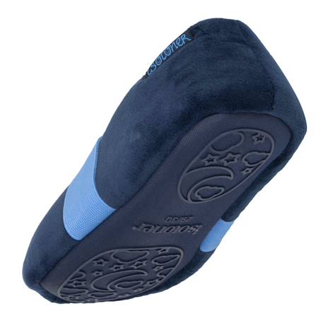 Chaussons mocassins microvelours, semelle gomme antidérapante Marine 5 - vertbaudet enfant 