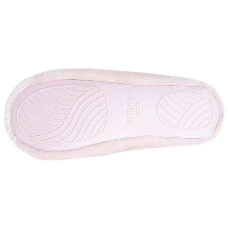 Chaussons ballerines imitation fourrure, semelle gomme ultra souple Gris+Rose 11 - vertbaudet enfant 
