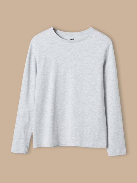 T-shirt manches longues garçon Bleu fonce uni avec+Gris moyen uni avec 3 - vertbaudet enfant 