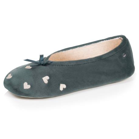 Chaussons ballerines ultra confortables, semelle en cuir, détail grand nœud Bleu canard+Bleu canardfleurs+Girafe+Gris chiné clair+Ivoire+Rayure marinière+Rayuresbleues+Rouge+Sauge+Sauge/crème+Vert d'eau 54 - vertbaudet enfant 