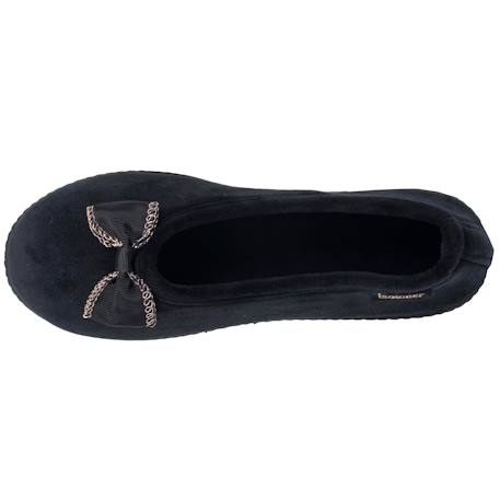 Chaussons ballerines microvelours semelle ergonomique, mousse à mémoire forme Noir+Rayures canard+Rouge 3 - vertbaudet enfant 