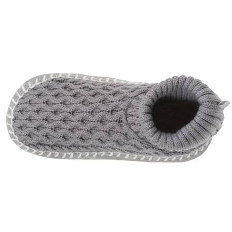 Chaussettes d'intérieur maille torsadée, picots antidérapants Gris+Ivoire 2 - vertbaudet enfant 