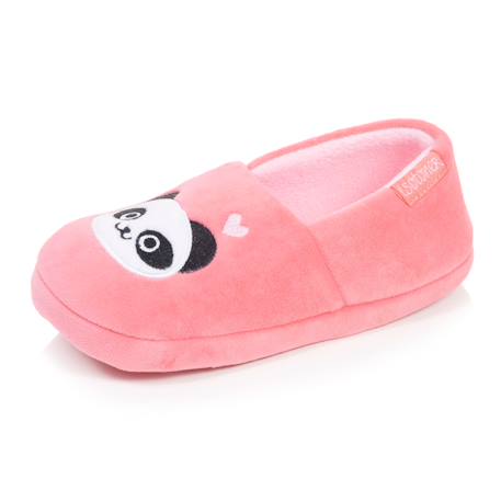 Chaussons mocassins microvelours, semelle gomme antidérapante Rose 1 - vertbaudet enfant 