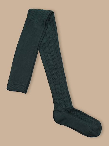 Collants fille avec torsades Bleu ombre+Marine 4 - vertbaudet enfant 