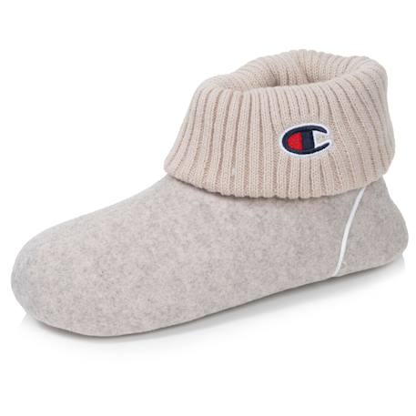 Chaussons bottillons polaire chinée doux pantoufle confort maison en hiver Beige chiné clair+Gris chiné clair 1 - vertbaudet enfant 