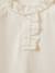 T-shirt fille col montant brodé - coton biologique Ecru 2 - vertbaudet enfant 