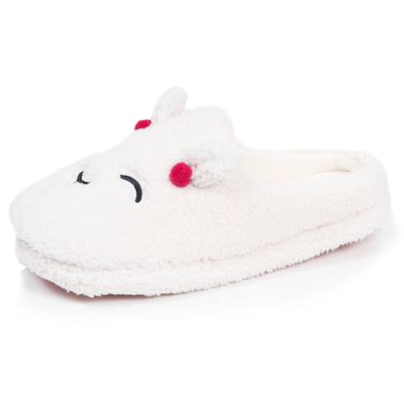 Chaussons mules sherpa, semelle gomme ultra souple Ivoire 1 - vertbaudet enfant 