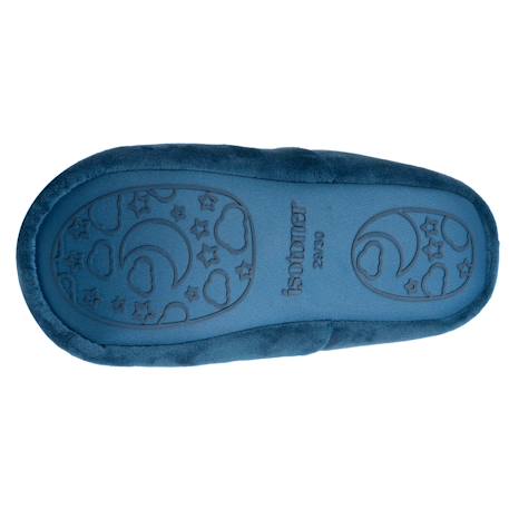 Chaussons mocassins microvelours, semelle gomme antidérapante Bleu canard 4 - vertbaudet enfant 