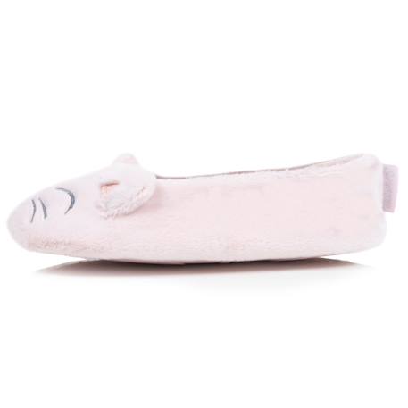Chaussons ballerines imitation fourrure, semelle gomme ultra souple Gris+Rose 10 - vertbaudet enfant 